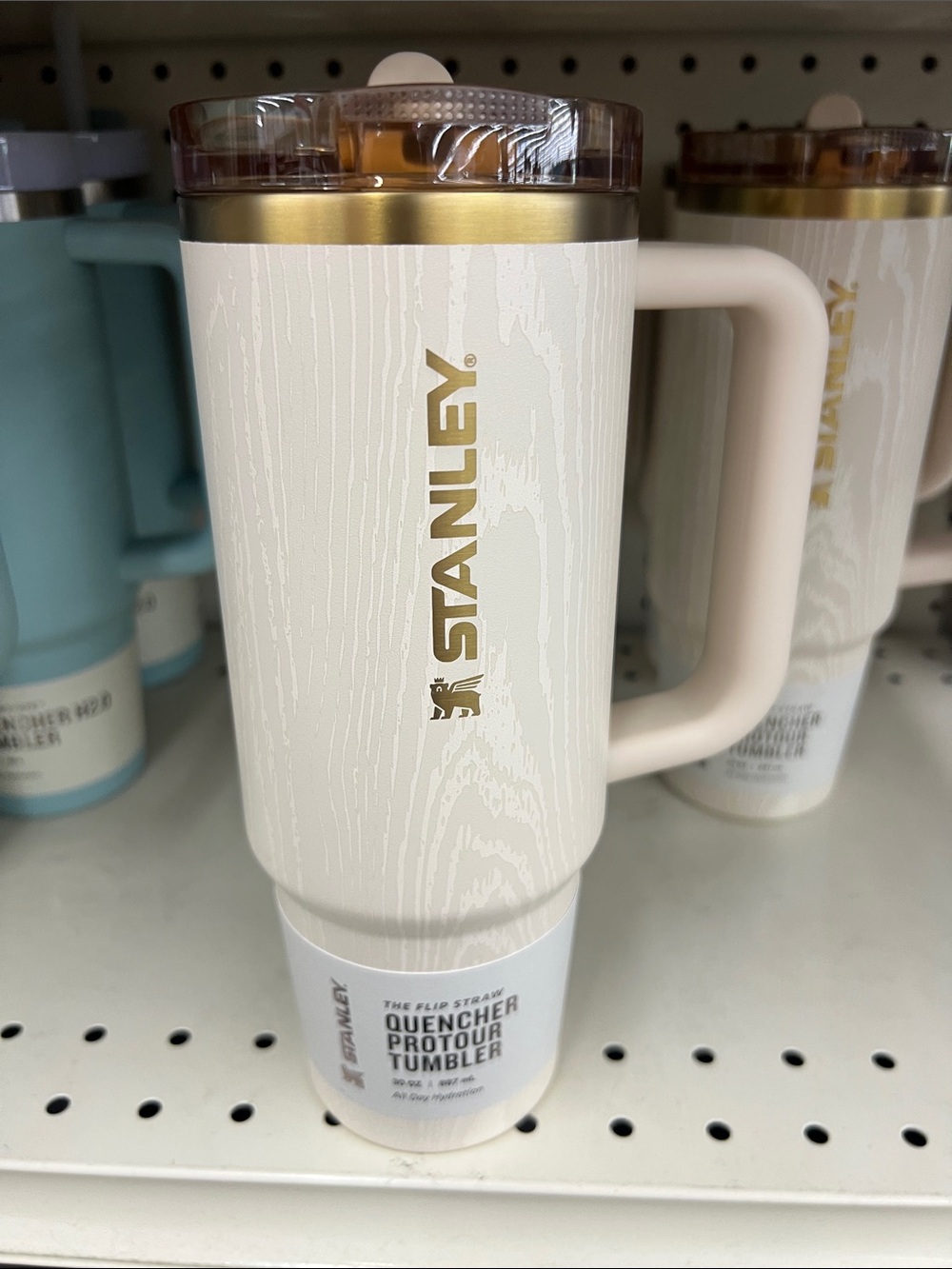 Stanley Cream Insulated Quencher Tumbler with Gold Accent